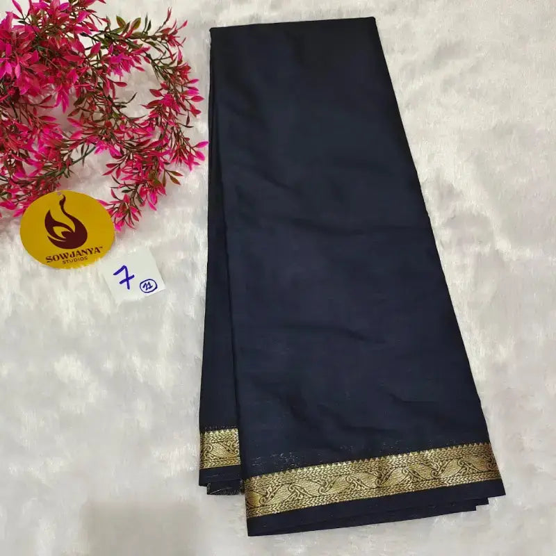 Premium Quality Mysore Crepe Small Border Sarees  - CHITTI7