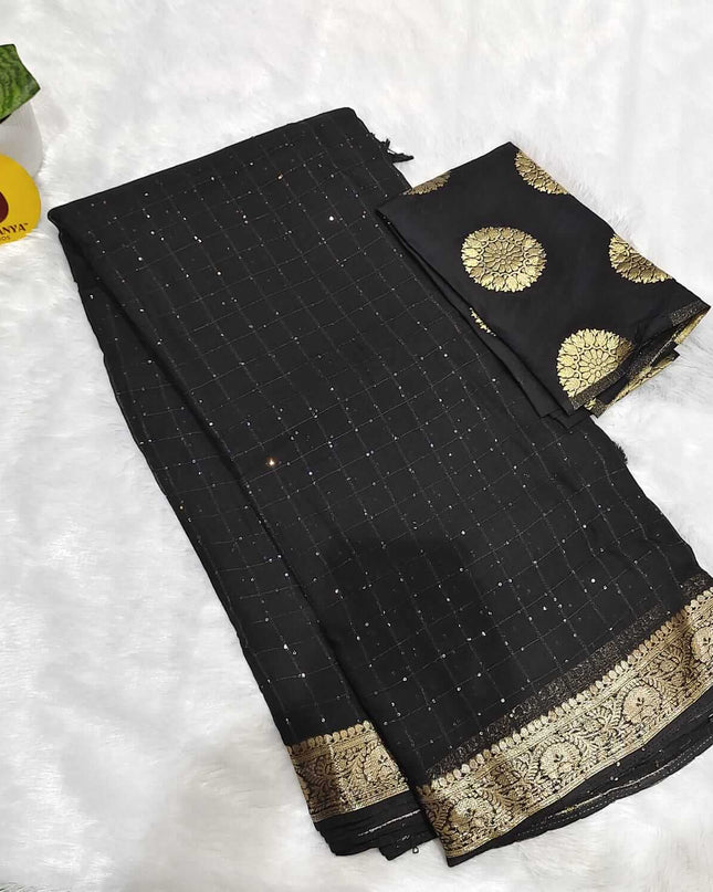 Premium Viscose Sequence work  Sarees -SSVCC3