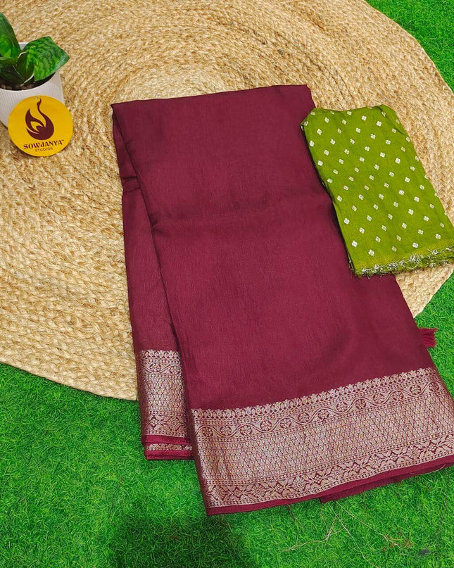 Premium Viscose Crape Georgette Saree's - SSBRC03