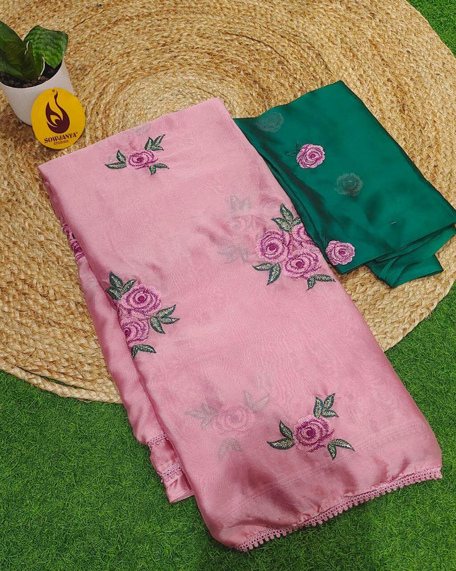 Premium Rangoli Silk with Emboridery work Saree's - SSRFE1