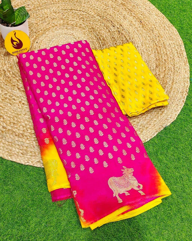 Premium Georgette Shibori Saree's - SSENT2