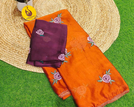 Premium Rangoli Silk with Emboridery work Saree's - SSRFE2