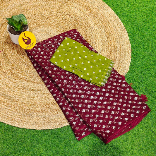 Premium Viscose Georgette With Zari Butti's Saree's - BESTBT3