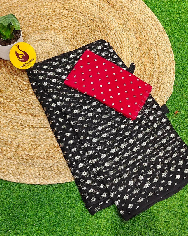 Premium Viscose Georgette With Zari Butti's Saree's - BEST1