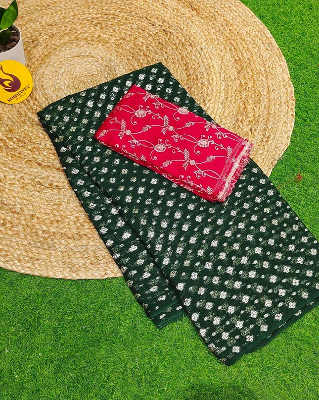 Premium Viscose Georgette With Zari Butti's Saree's - BEST4