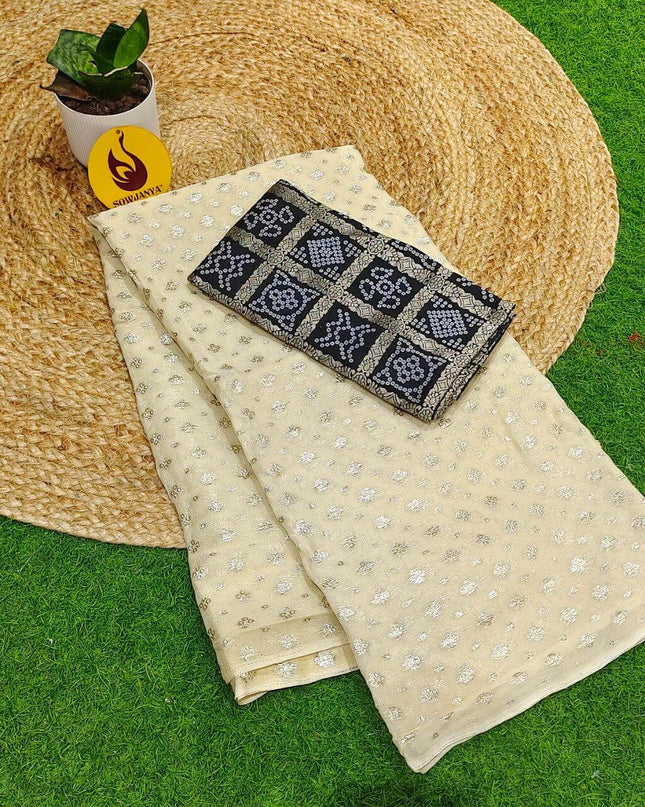 Premium Viscose Georgette With Zari Butti's Saree's - BEST8