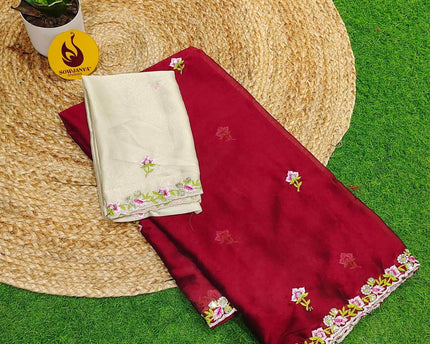 Premium Rangoli Silk with Emboridery work Saree's - SSRBS6