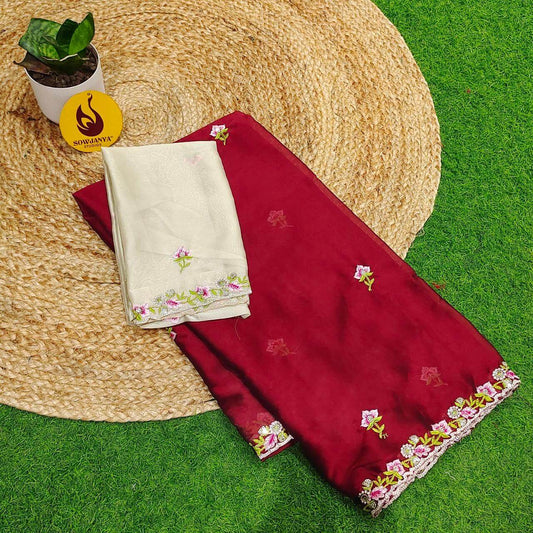 Premium Rangoli Silk with Emboridery work Saree's - SSRBS6