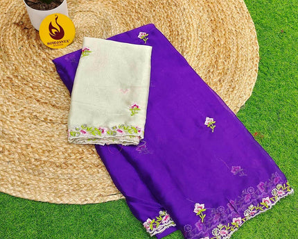 Premium Rangoli Silk with Emboridery work Saree's - SSRBS1