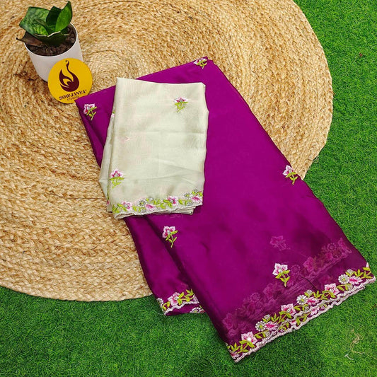Premium Rangoli Silk with Emboridery work Saree's - SSRBS2