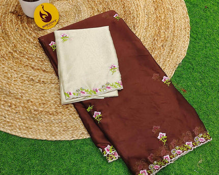 Premium Rangoli Silk with Emboridery work Saree's - SSRBS3
