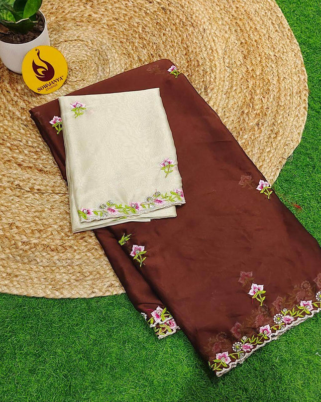 Premium Rangoli Silk with Emboridery work Saree's - SSRBS3
