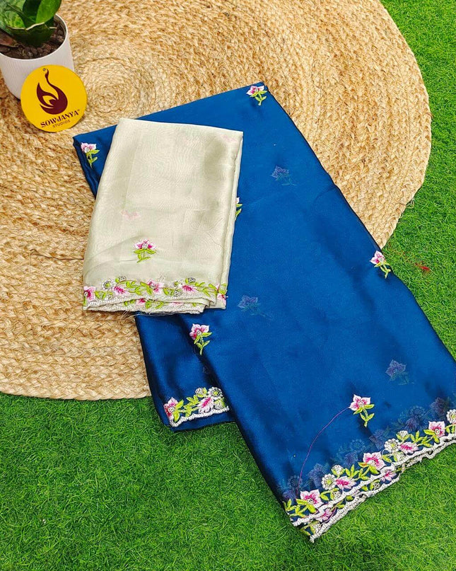 Premium Rangoli Silk with Emboridery work Saree's - SSRBS4