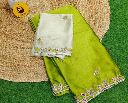 Premium Rangoli Silk with Emboridery work Saree's - SSRBS5