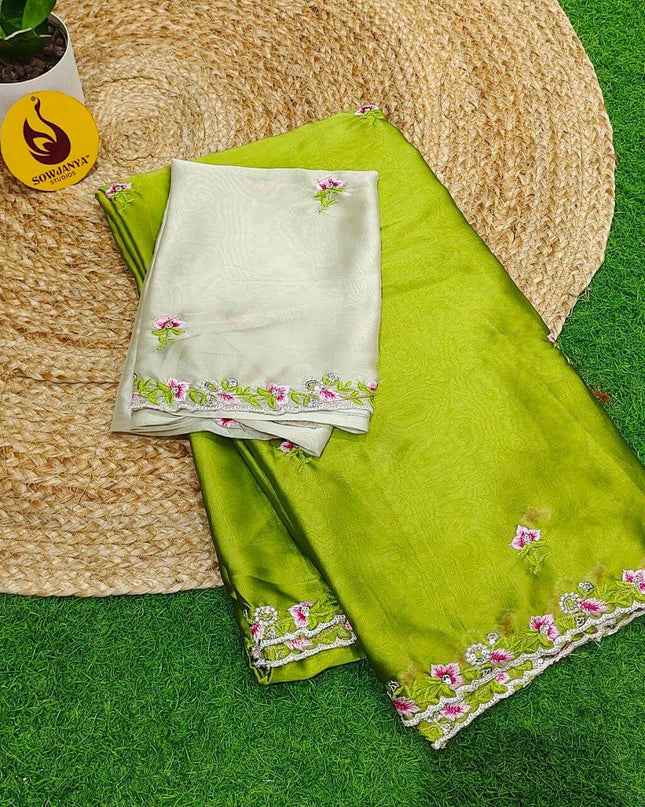 Premium Rangoli Silk with Emboridery work Saree's - SSRBS5