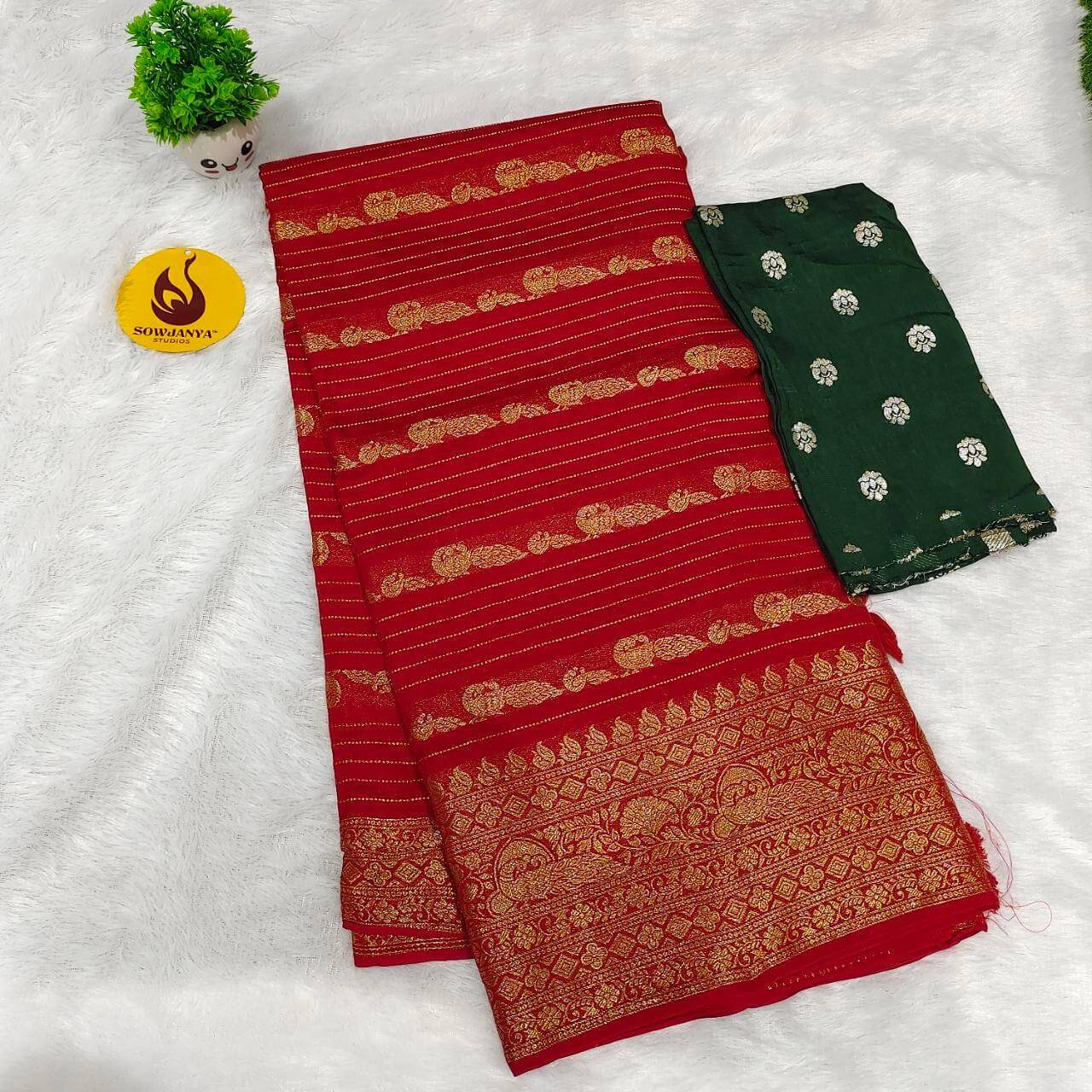 Premium Sattin Crape Saree's - SSSAT1