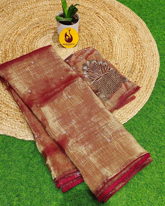 Premium Tissue Organza Saree's - SSTSU1