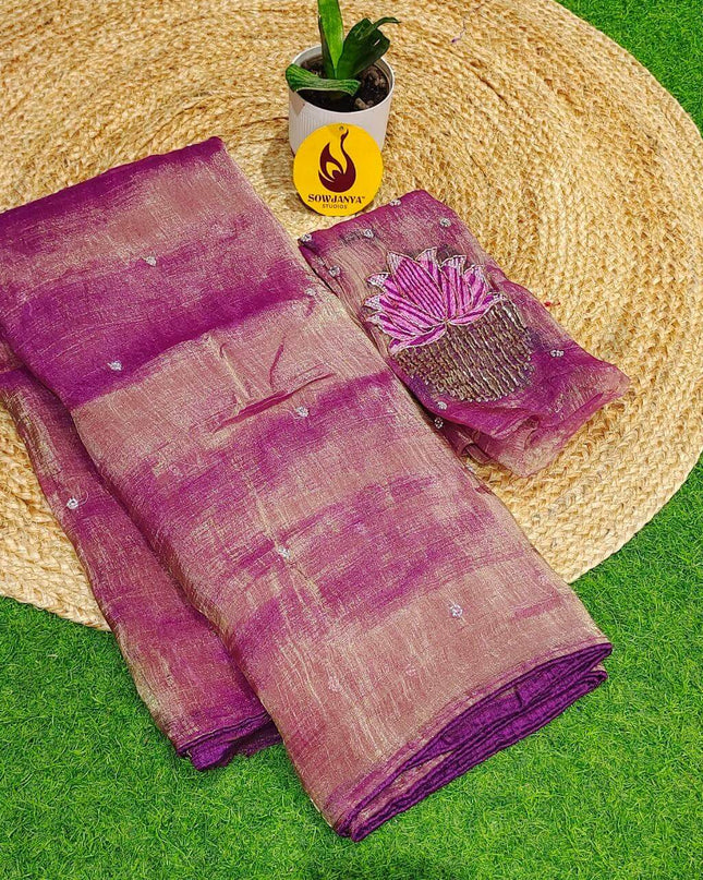 Premium Tissue Organza Saree's - SSTSU3