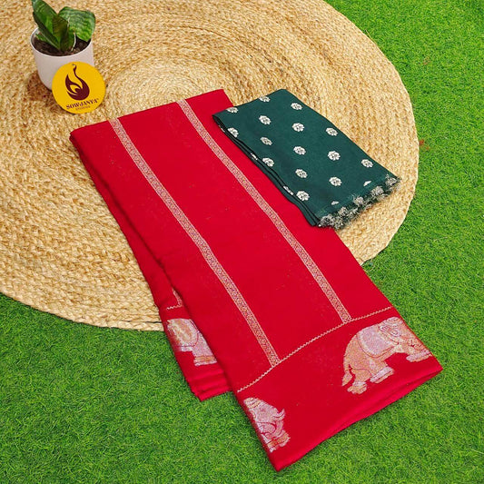 Premium Viscose Crape Georgette's Saree's - SSRUS3(RED)
