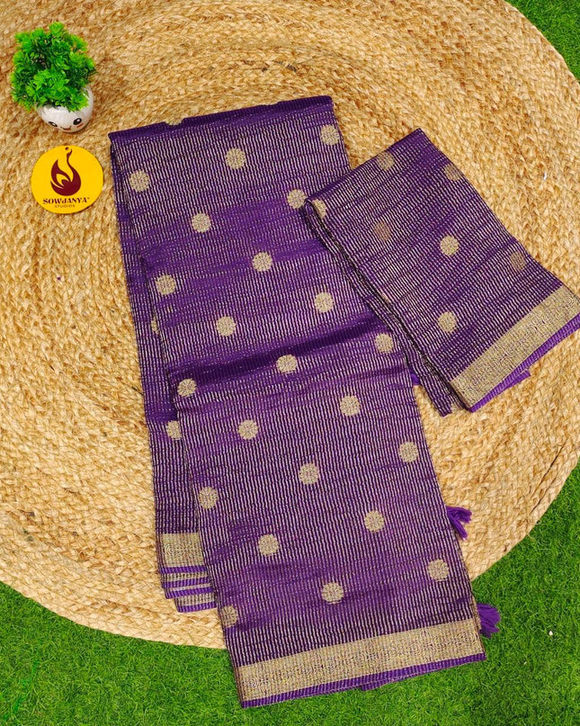 Designer Zari Lines Saree With Small Zari Border - SSZLV3