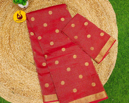 Designer Zari Lines Saree With Small Zari Border - SSZLV4(RED)