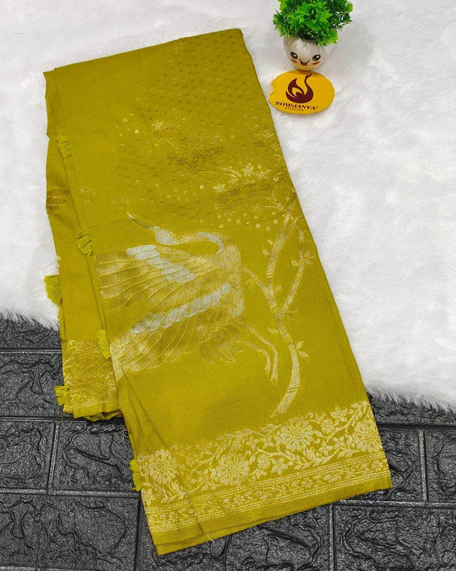 Premium Viscose Georgette With Zari Butti's Saree's - BEST16