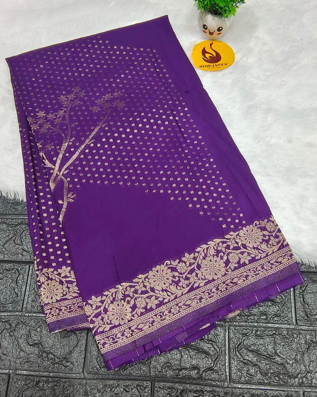Premium Viscose Georgette With Zari Butti's Saree's - BEST20
