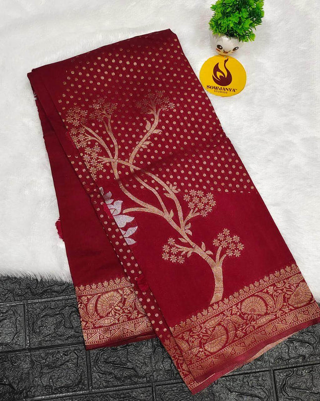 Premium Viscose Georgette With Zari Butti's Saree's - BEST23