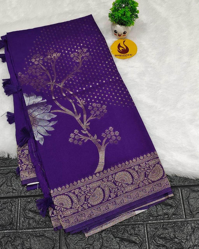 Premium Viscose Georgette With Zari Butti's Saree's - BEST28