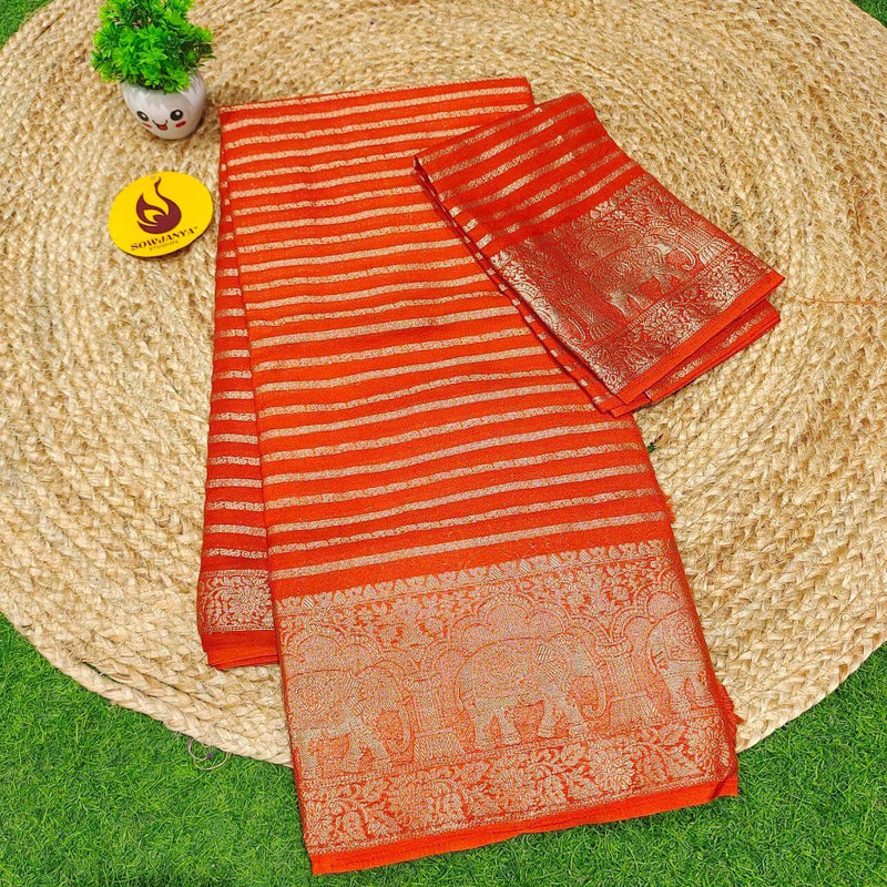 Premium  Viscose  Georgette With Heavy Zari Saree's - BEST29