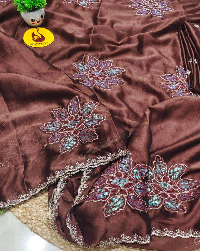 Designer Embroidery  With Sequence Work - SSBRW1