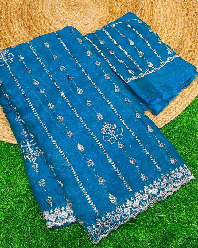 Premium Space Silk Work Sarees-MEGA11