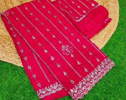 Premium Space Silk Work Sarees-SSSPC16(PINK)
