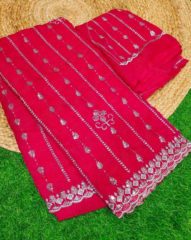 Premium Space Silk Work Sarees-MEGA7(PINK)