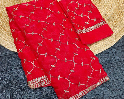 Premium Space Silk Work Sarees-SSSPC13(RED)