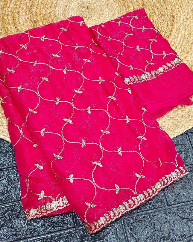 Premium Space Silk Work Sarees-MEGA2(PINK)
