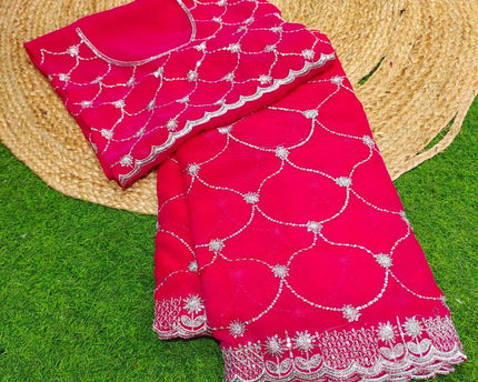 Premium Space Silk Work Sarees-SSSPC01(PINK)