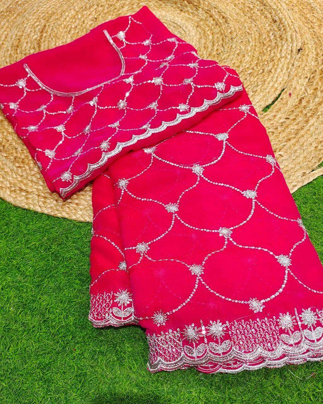 Premium Space Silk Work Sarees-SSSPC01(PINK)