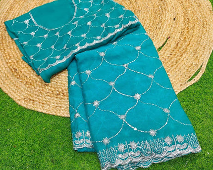 Premium Space Silk Work Sarees-SSSPC09
