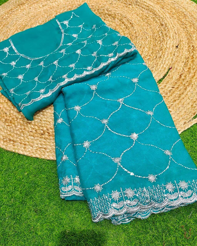 Premium Space Silk Work Sarees-SSSPC09