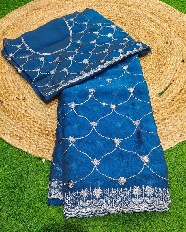 Premium Space Silk Work Sarees-SSSPC06