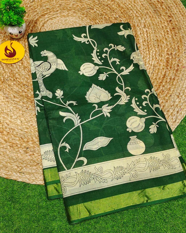 Premium Soft Mul Kalamkari Cotton Saree's- SSCTN6