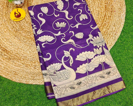 Premium Soft Mul Kalamkari Cotton Saree's- SSCTN4
