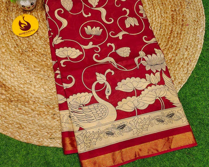 Premium Soft Mul Kalamkari Cotton Saree's- SSCTN1