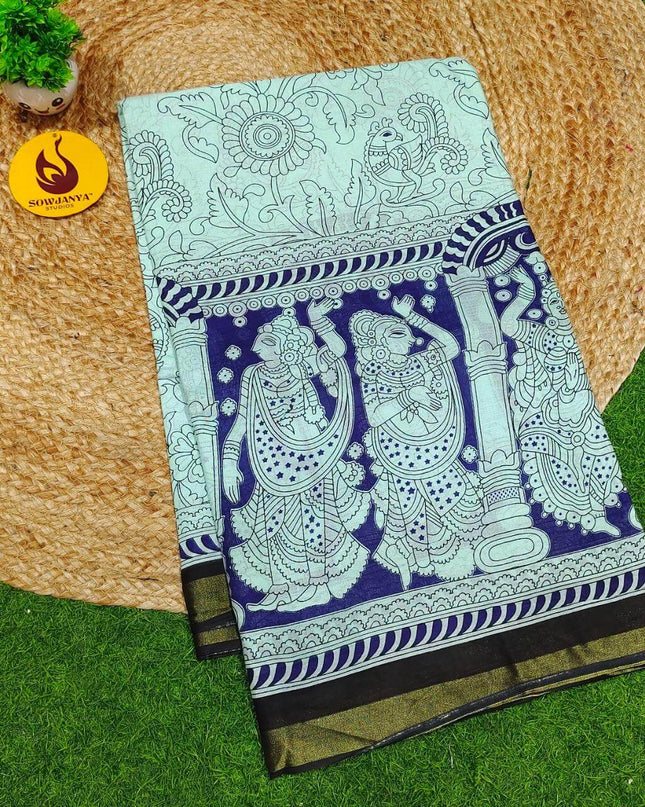 Premium Soft Mul Kalamkari Cotton Saree's- SSCTN19