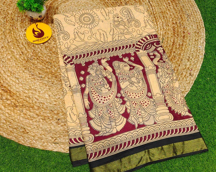 Premium Soft Mul Kalamkari Cotton Saree's- SSCTN18