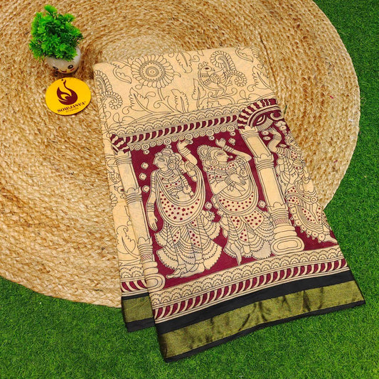 Premium Soft Mul Kalamkari Cotton Saree's- SSCTN18