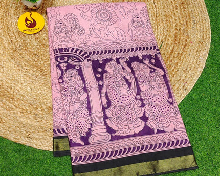 Premium Soft Mul Kalamkari Cotton Saree's- SSCTN16(PINK)