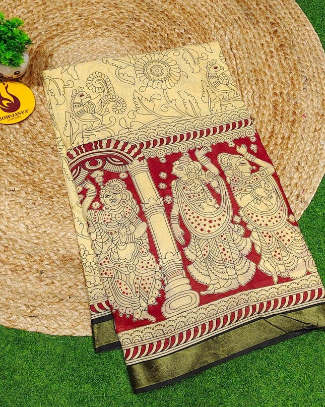 Premium Soft Mul Kalamkari Cotton Saree's- SSCTN15