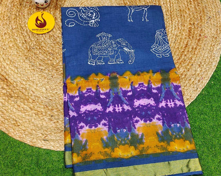 Premium Soft Mul Kalamkari Cotton Saree's- SSCTN13